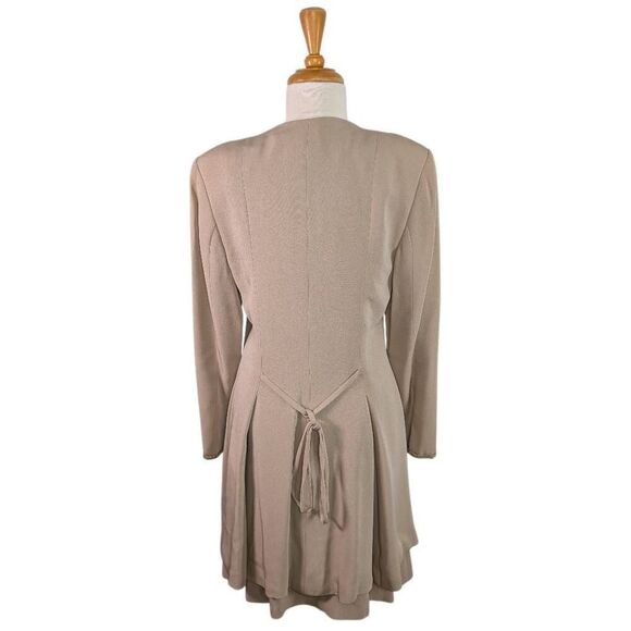 Giorgio Armani Le Collezioni US 10 IT 44 M Tan Skirt Suit Vintage 90s Does 70s - Picture 4 of 10